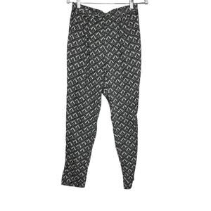 H&M Harem Trouser‎ Pants Floral All Over Pattern Elastic Waist Pocket Black 4